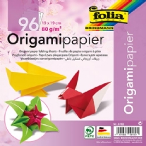 Origami papier uni, 80gr, eenzijdig gekleurd, 19x19cm,  assortiment van 96 vel in 12 kleuren