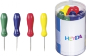 Prikpennen/punnikpennen, gekleurde houten handgreep, 10 stuk kopen?