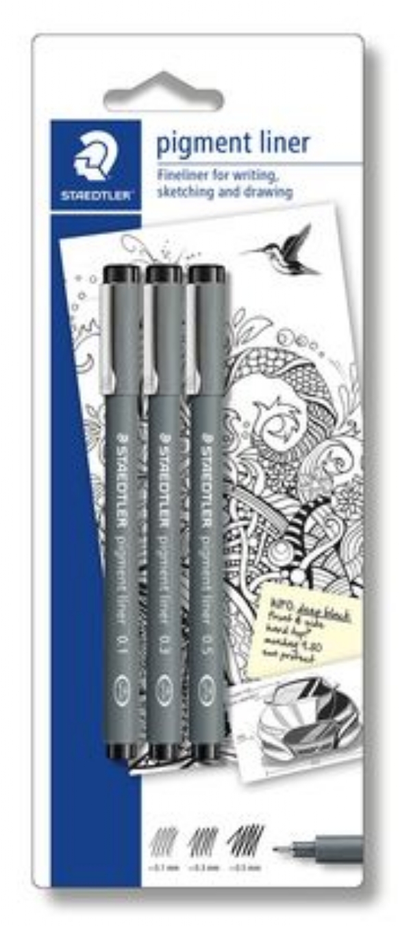 Staedtler fineliners, zwart, assorti 3 diktes kopen?