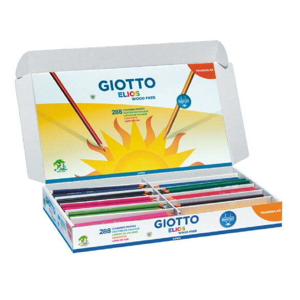 Giotto Elios wood free kleurpotloden, schoolbox, assortiment 288 stuks kopen?