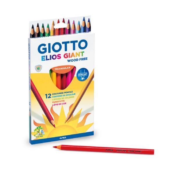 Giotto Elios Giant driekantige kleurknotsen houtvrij, assortiment 12 stuks kopen?