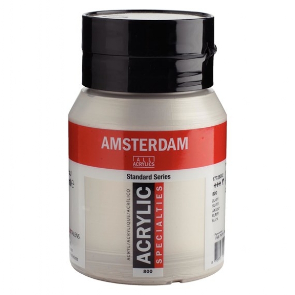 Talens Amsterdam acrylverf metallic, 500 ml, zilver kopen?