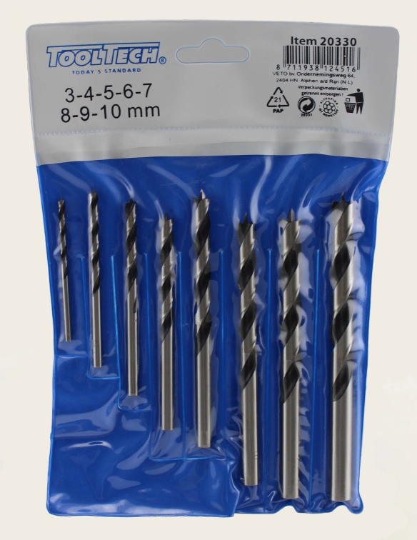Tooltech houtborenset, 8-delig, 3 t/m 10 mm  kopen?