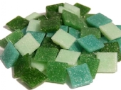 Glasmozaieksteentjes, 10x10 mm 200 gr groen mix kopen?