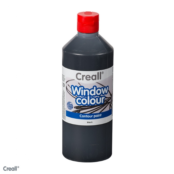 Creall-Glass windowcolour contour, 500ml zwart