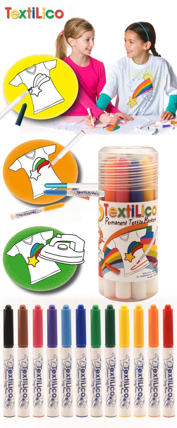 Textilico textielstiften, assortiment 12 stuks kopen?