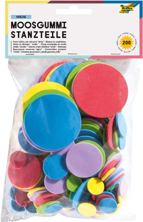 Crepla rubber/foam, stansdelen, 200 stuks, assortiment rondjes kopen?