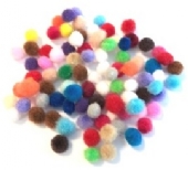 Mini pompoentjes/pompons/popoms, assortiment 100 stuks, 7 mm kopen?