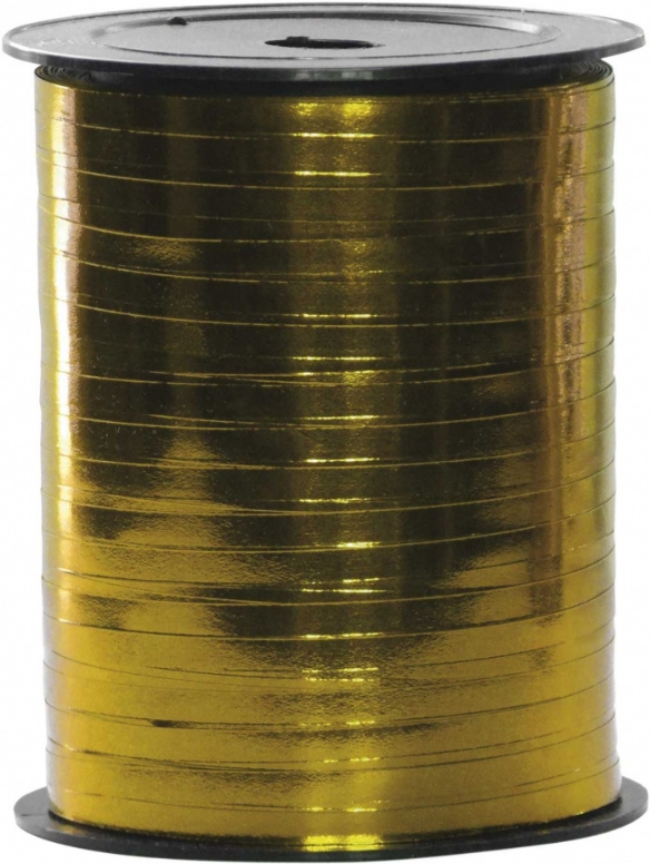 Krullint, 5mm, 250 meter, glanzend goud