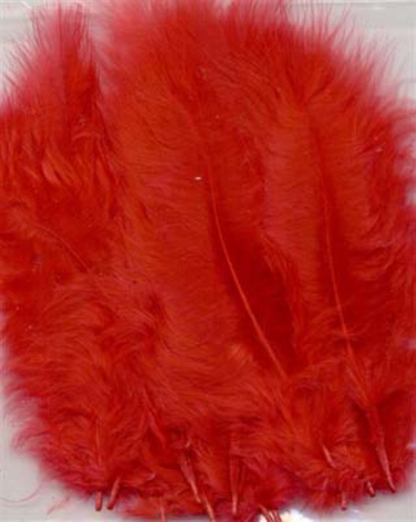 Marabou donsveren, 10-12 cm, 15 stuks, rood