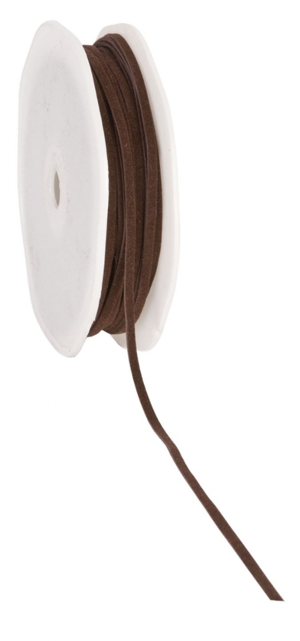 Fluweelband/imitatie suede, 3 mm, 25 meter, bruin kopen?