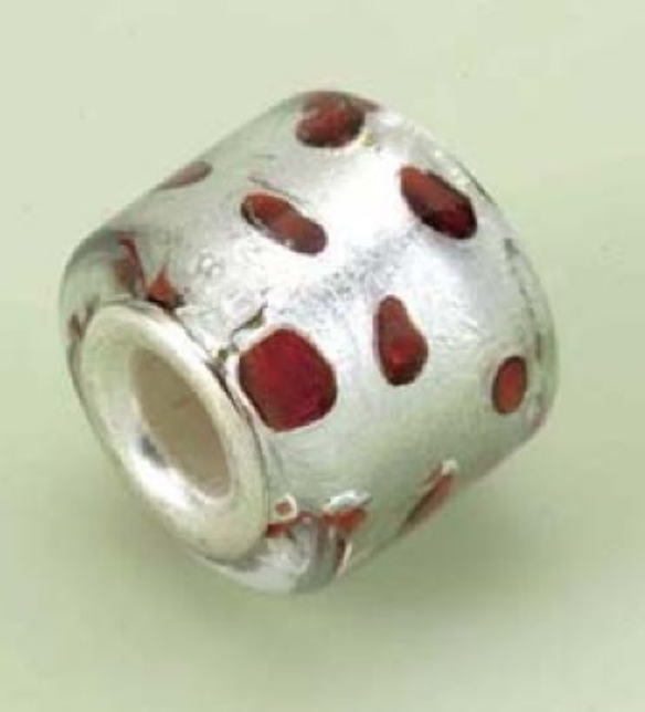 OP=OP Luenakraal, handgemaakte glaskraal met zilverkern, 10mm kopen?