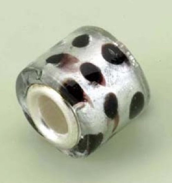 OP=OP Luenakraal, handgemaakte glaskraal met zilverkern, 10mm kopen?