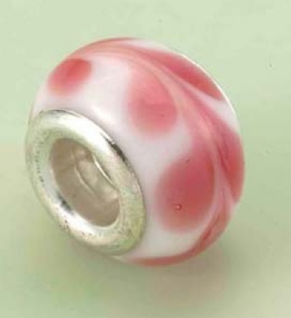 OP=OP Luenakraal, handgemaakte glaskraal met zilverkern, 10mm kopen?
