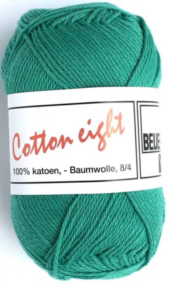 Cotton eight 8/4, katoenen breigaren/haakgaren, 50 gram, groen