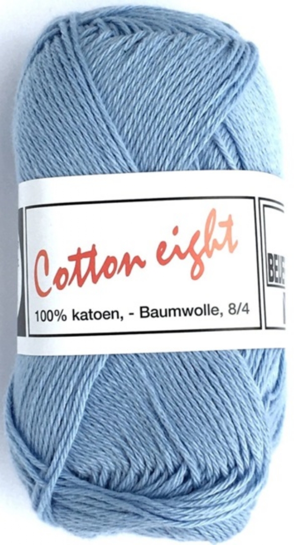 Cotton eight 8/4, katoenen breigaren/haakgaren, 50 gram, lichtblauw