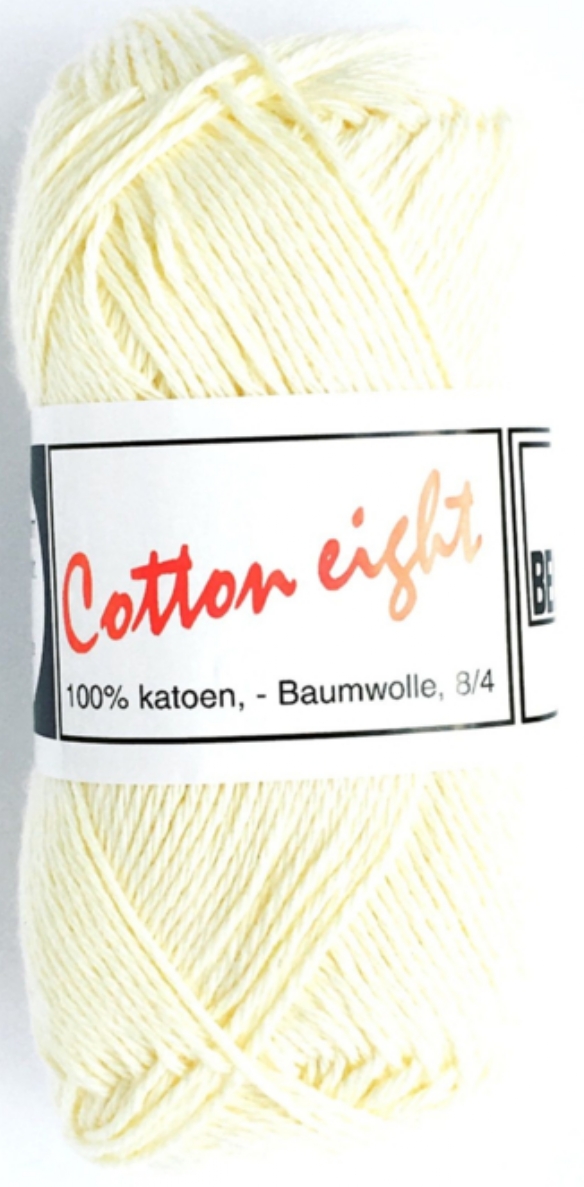 Cotton eight 8/4, katoenen breigaren/haakgaren, 50 gram, lichtgeel