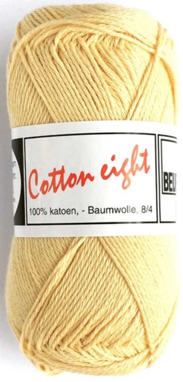 Cotton eight 8/4, katoenen breigaren/haakgaren, 50 gram, geel