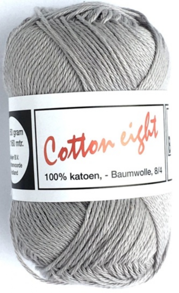 Cotton eight 8/4, katoenen breigaren/haakgaren, 50 gram, lichtgrijs kopen?