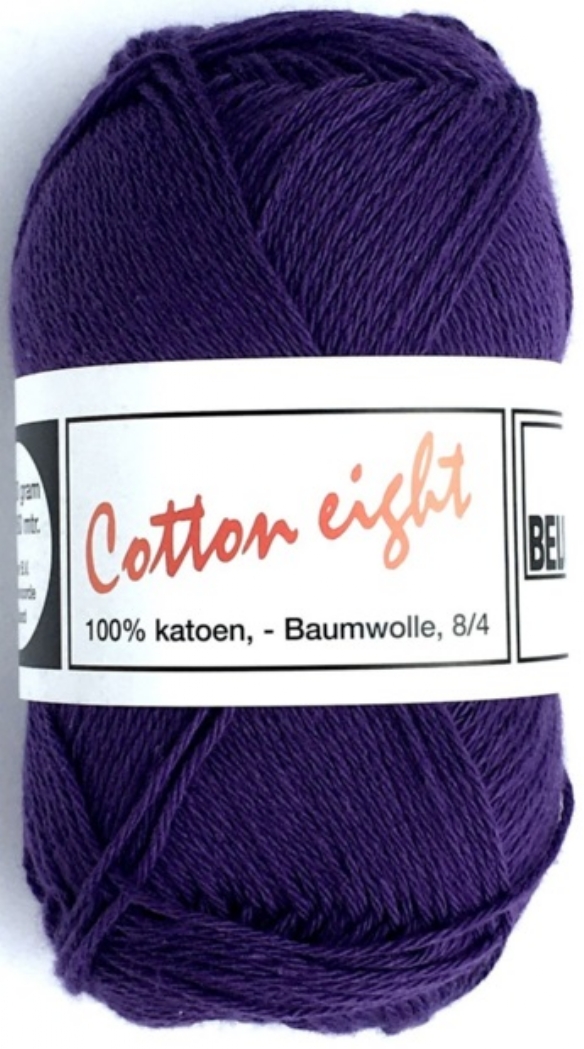 Cotton eight 8/4, katoenen breigaren/haakgaren, 50 gram, paars