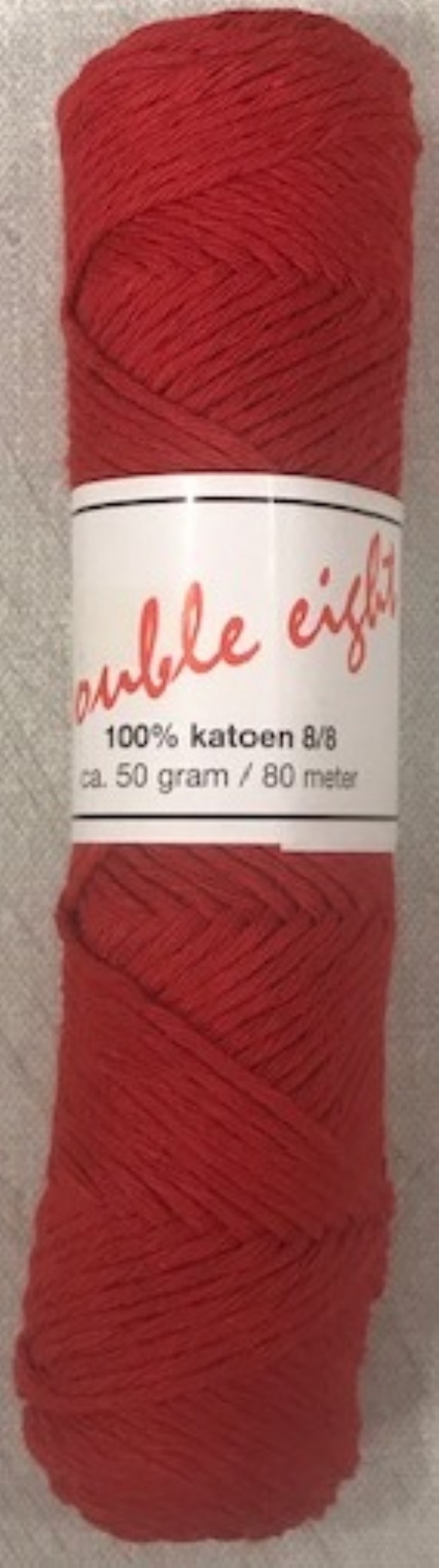 Cotton doubele eight 8/8, katoenen breigaren/haakgaren, 50 gram, rood kopen?