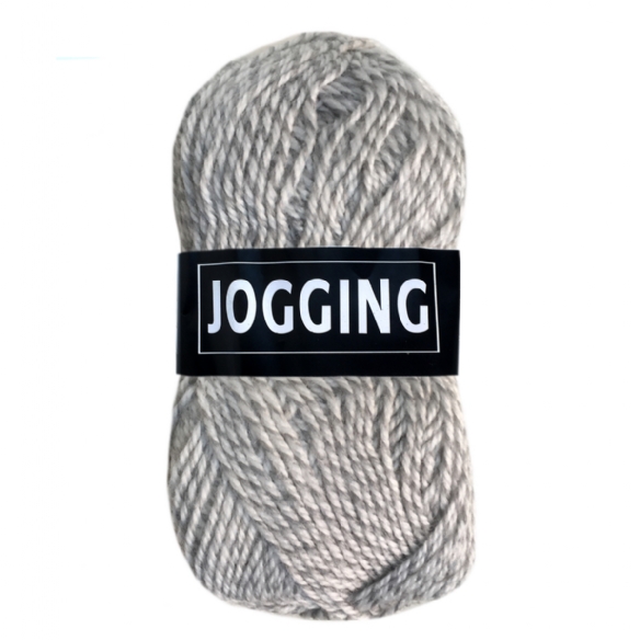 Populair jogging sokkenwol 50 gram grijs/wit