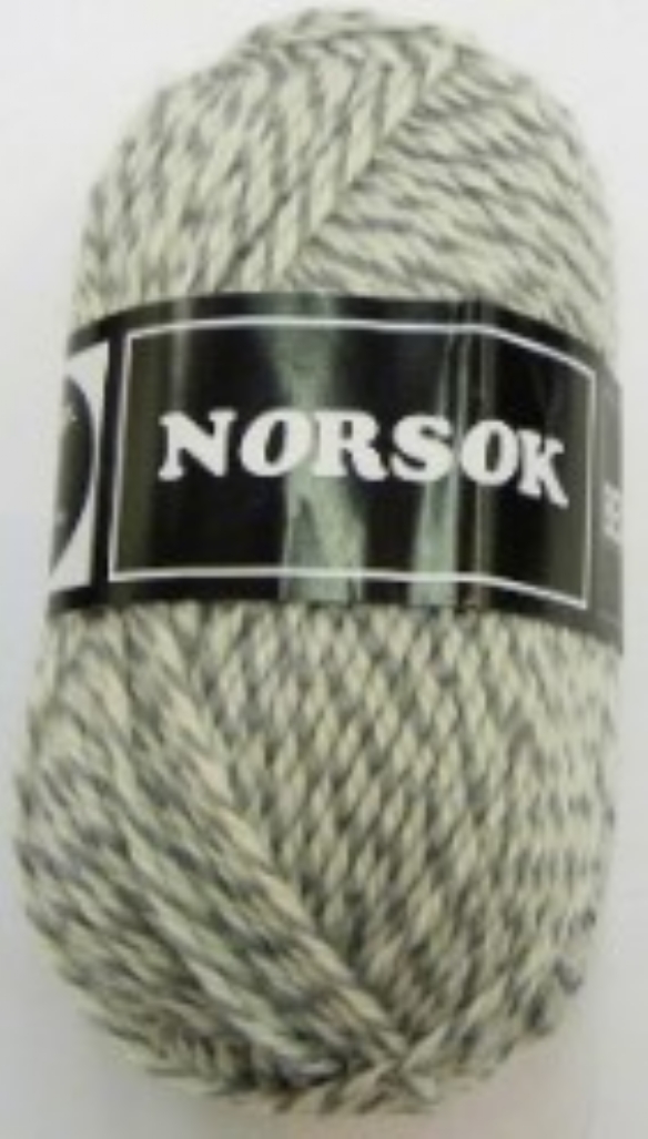 Norsok sokkenwol 50 gram lichtgrijs/ecru