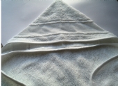 Badstof babycape met aidarand, 80x80cm, wit kopen?