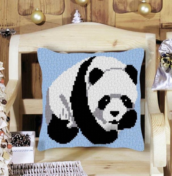 Kussenpakket in kruissteek, 40x40cm, panda kopen?