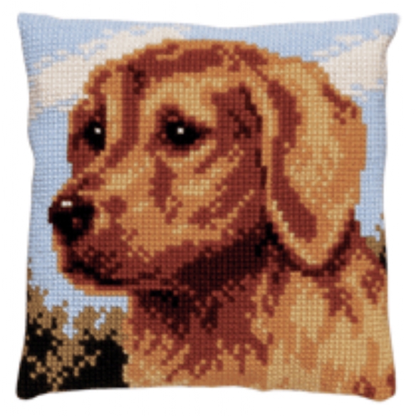 Kussenpakket in kruissteek, 40x40cm, hond/Golden retriever kopen?