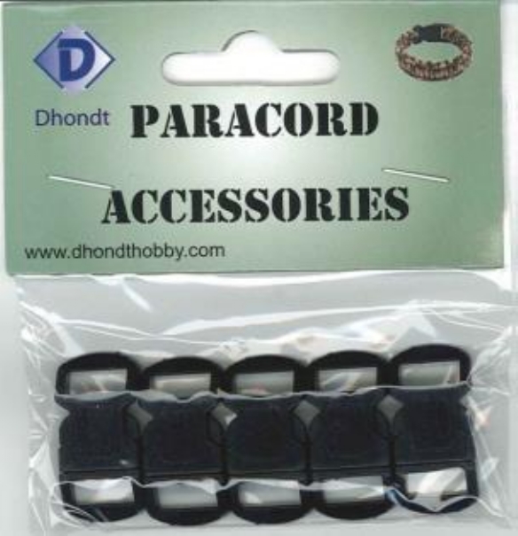 Paracord kliksluiting, 10 mm, 5 stuks, zwart kopen?