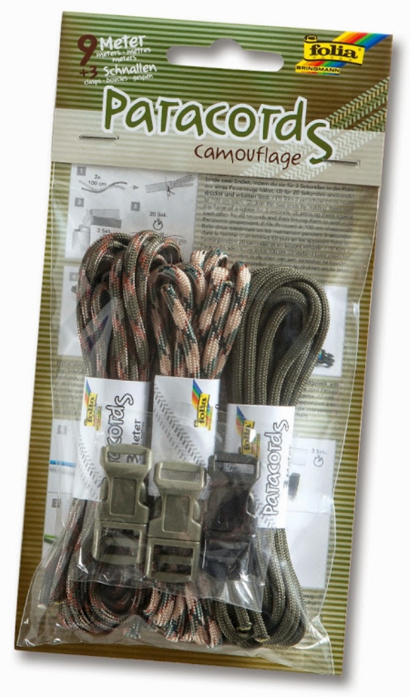 Paracord, assortiment 3 x 3 meter, Camouflage