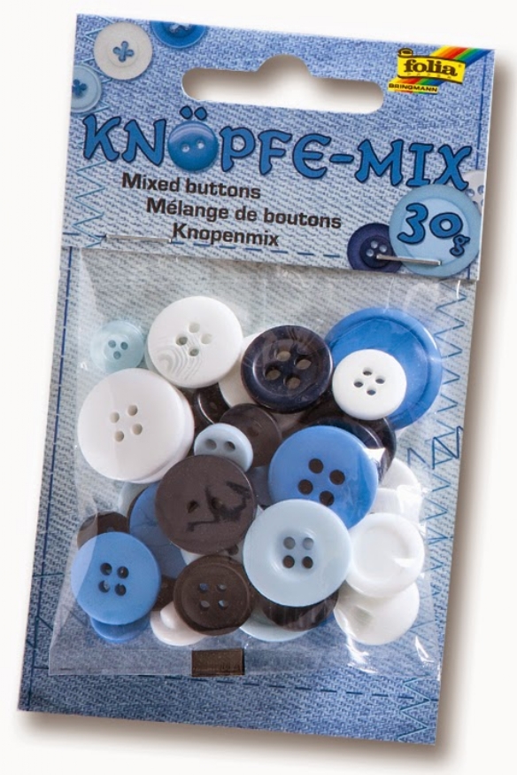 Kunststof knopen, 30 gram, kleurenmix blauw kopen?