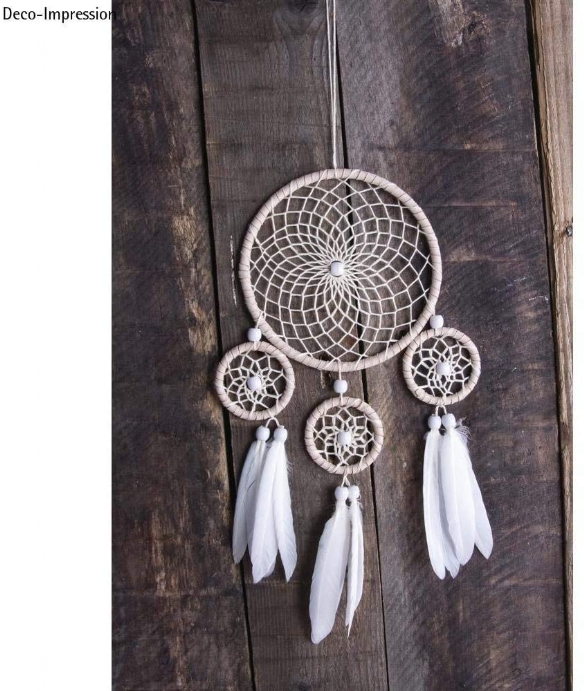 Dreamcatcher/dromenvanger,  complete set, wit/beige kopen?