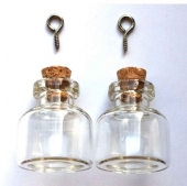 Glazen mini flesjes met kurkje, 22 x 25 mm, 2 stuks kopen?