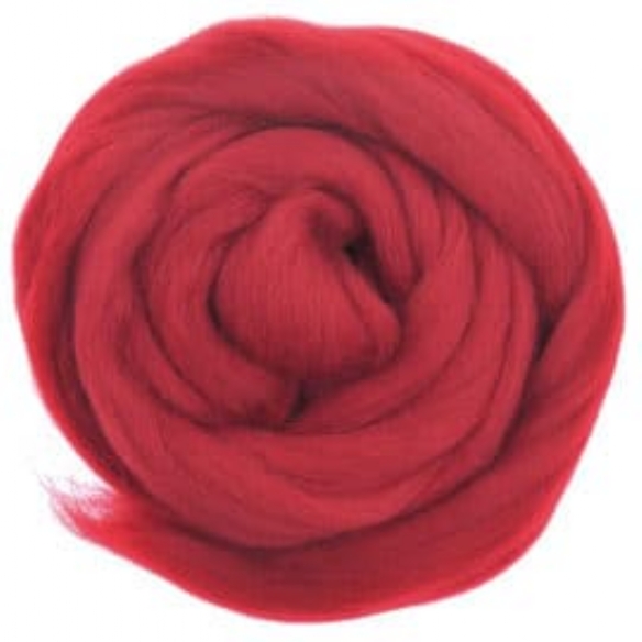 Viltwol/merino lontwol, 50 gram, donkerrood kopen?