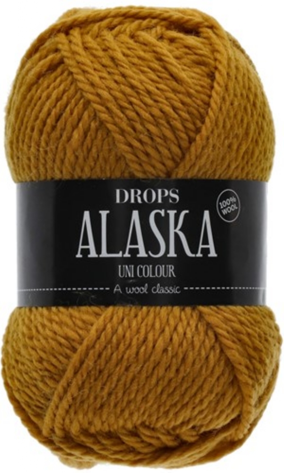 Drops Alaska 100% wol, 50 gram, mosterdgeel