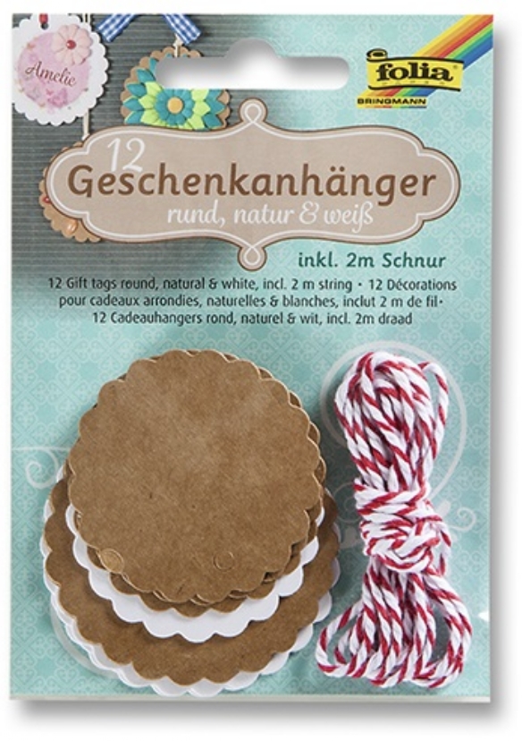 Labels/geschenkhangers, rond, 12 stuks kopen?