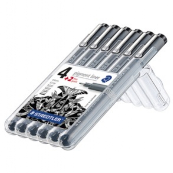 Staedtler pigmentliners,fineliners, zwart, assortiment 6 diktes kopen?