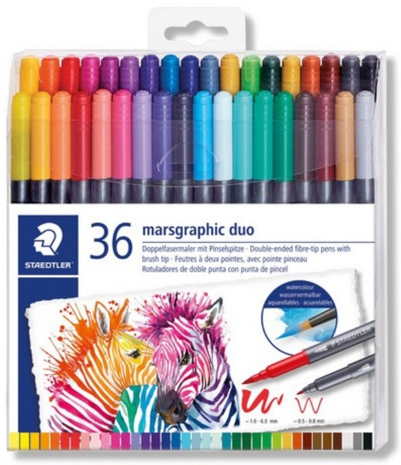 Steadtler Marsgraphic aqua brush Duo Penseelstiften, assortiment 36 st kopen?