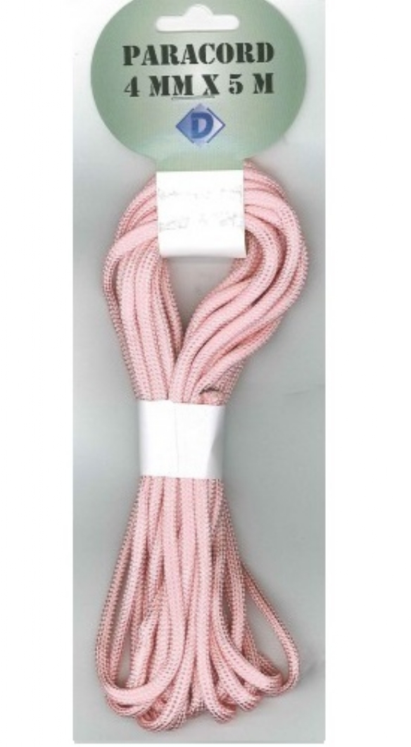 Paracord, 4 mm, 5 meter, roze kopen?