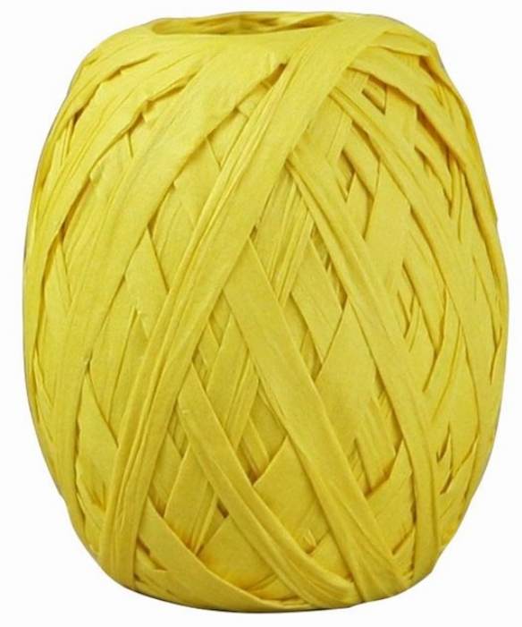 Papier raffia, 5 mm, 50 meter, geel kopen?