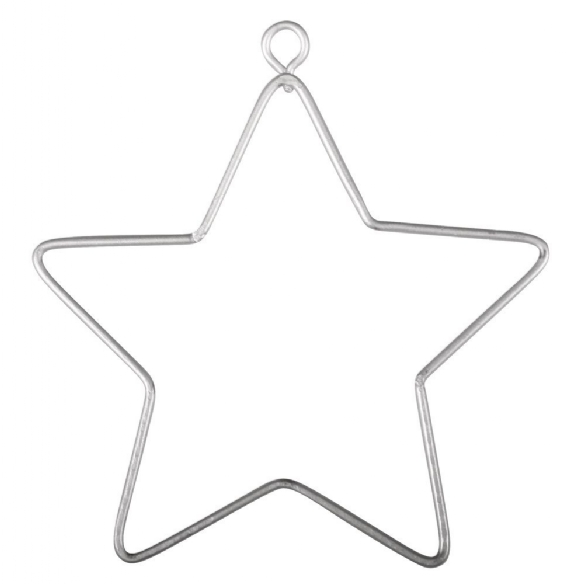 Metalen draadvorm/raamhanger ster, 7 cm, 3 stuks