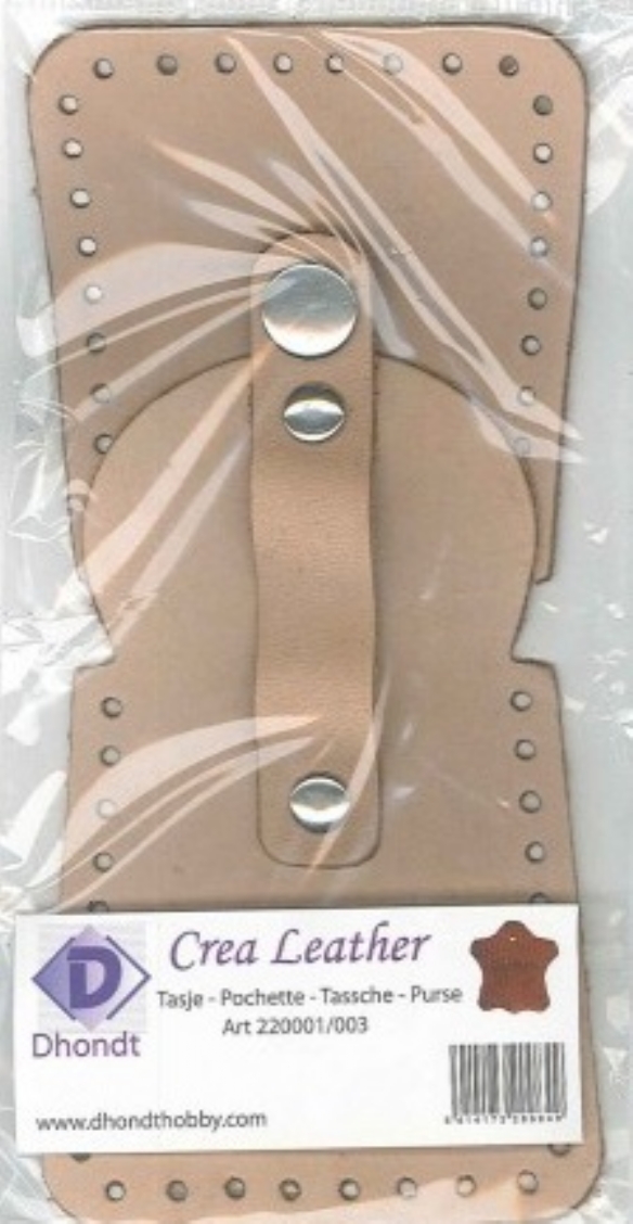 Tuigleren tasje met drukknoop, naturel, 7 x 7 cm kopen?