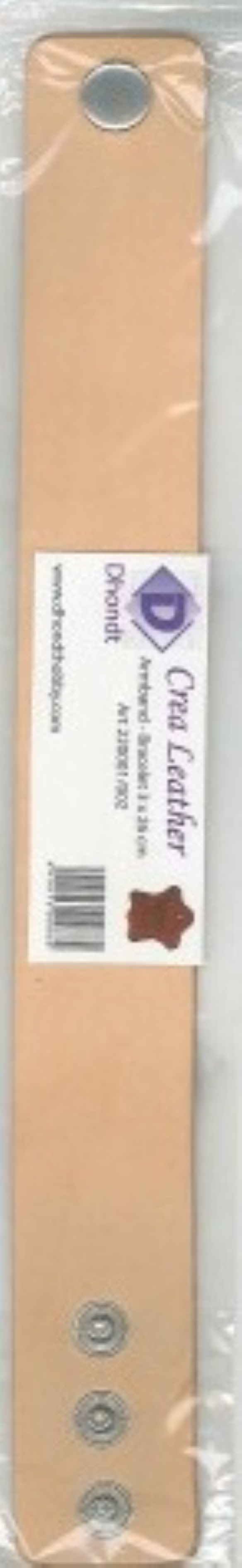 Leren armband met drukknoop, naturel, 3 x 26 cm kopen?