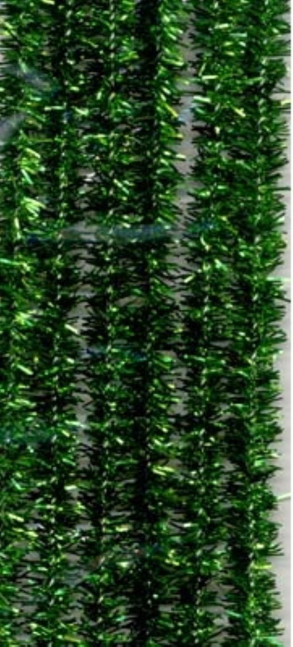 Chenilledraad, 8mm, 50cm, 6 stuks, glitter groen