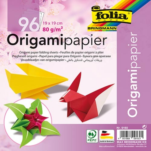 Origami papier uni, 80gr, eenzijdig gekleurd, 19x19cm,  assortiment van 96 vel in 12 kleuren kopen?