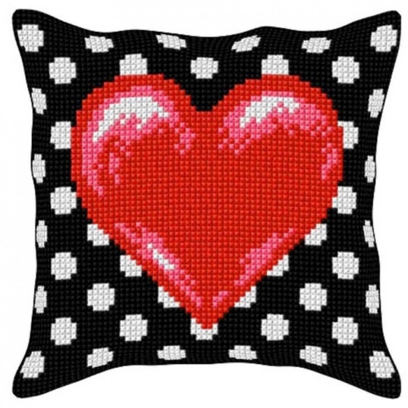 Kussenpakket in kruissteek, 40x40cm, hart kopen?