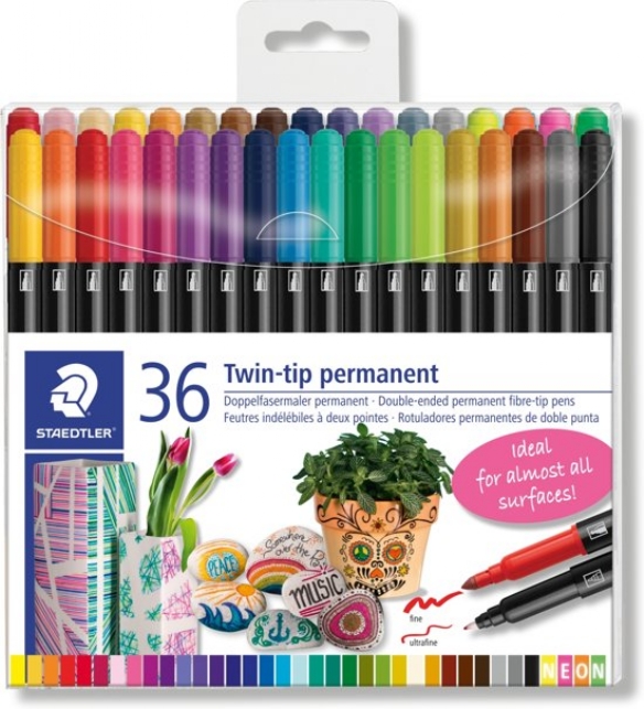 Staedtler permanent markers met dubbele punt ass. 36st kopen?