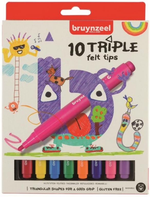 Bruynzeel Kids triple vilstiften, assortiment 10 stuks kopen?